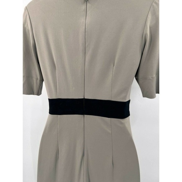 Donna Ricco Size 2P Sheath Faux Wrap Dress Short Sleeve Zip Closure in Gray - Picture 4 of 10